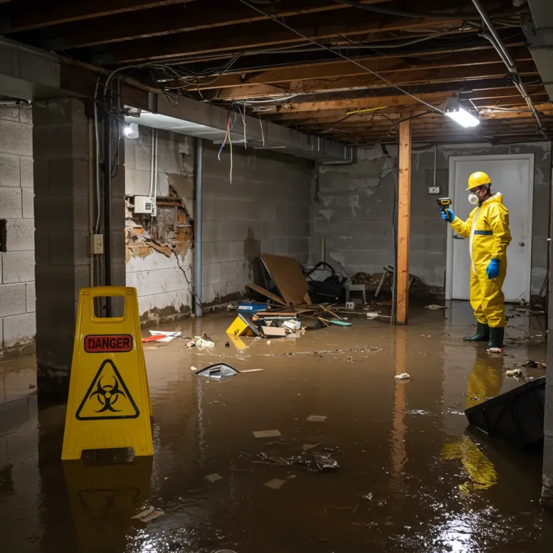 Flooded Basement Electrical Hazard in Maryville, MO Property